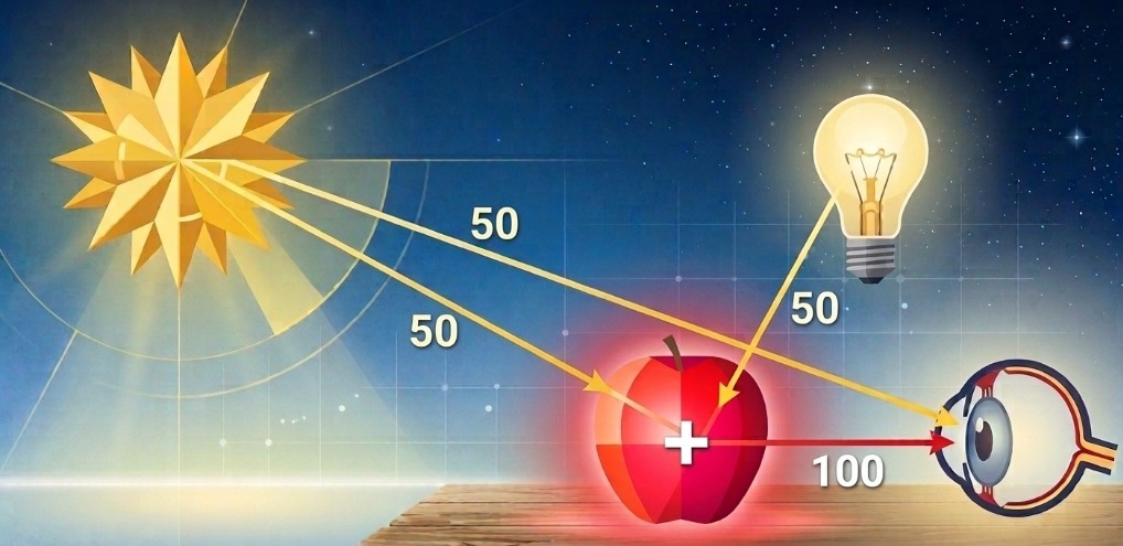 Diagram showing additive blending of multiple light sources